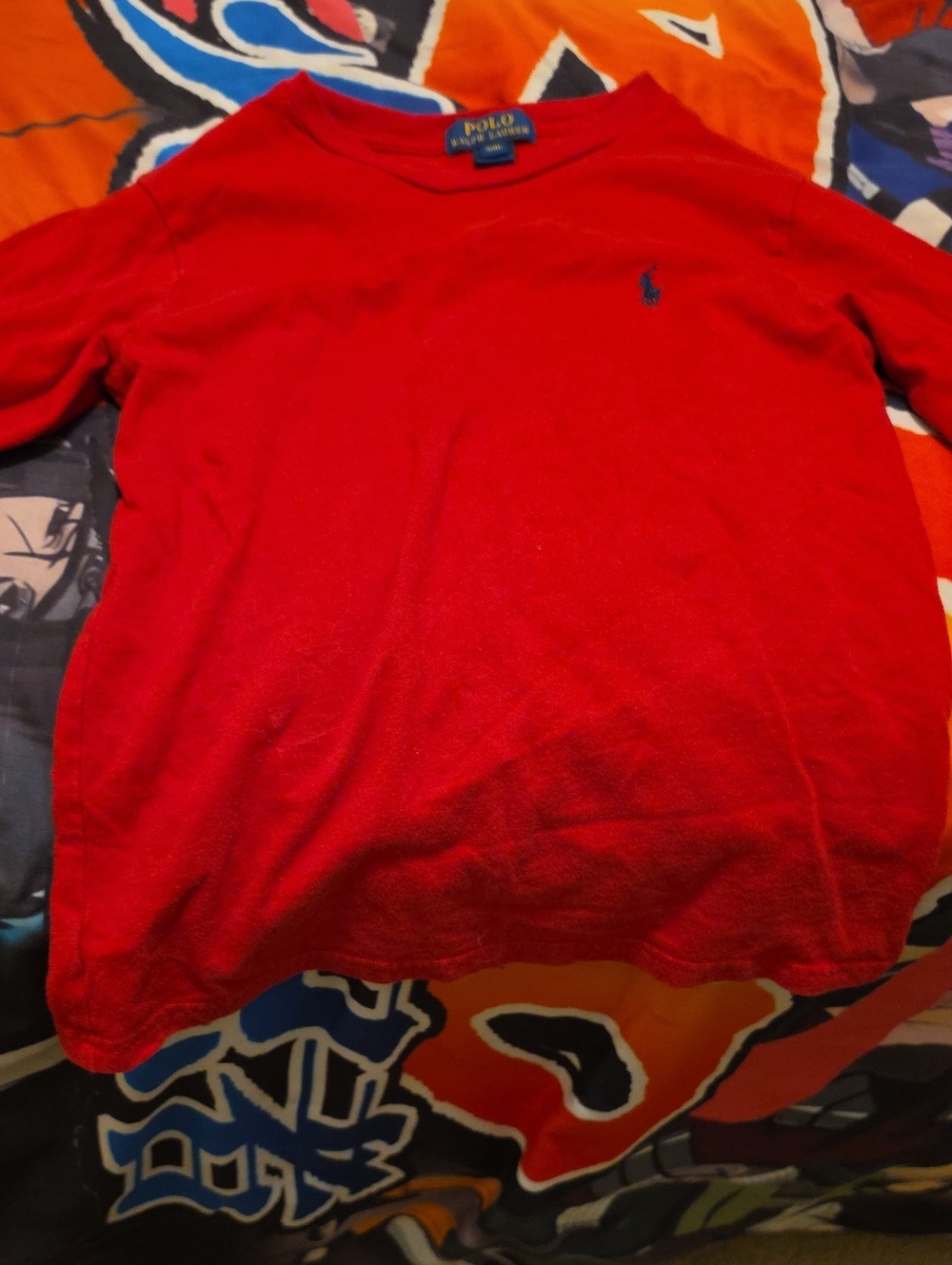 Polo by Ralph Lauren Red Crewneck Tee with Navy Label